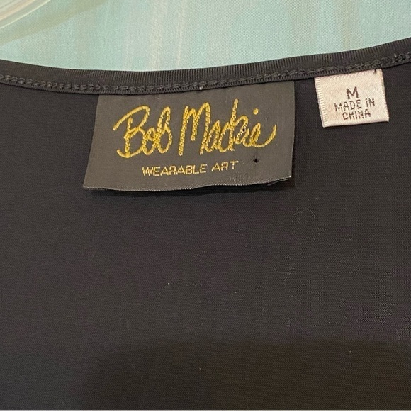 Bob Mackie Square Neck Embroidered Sleeveless Blouse Art to Wear Sz Medium - Picture 3 of 8
